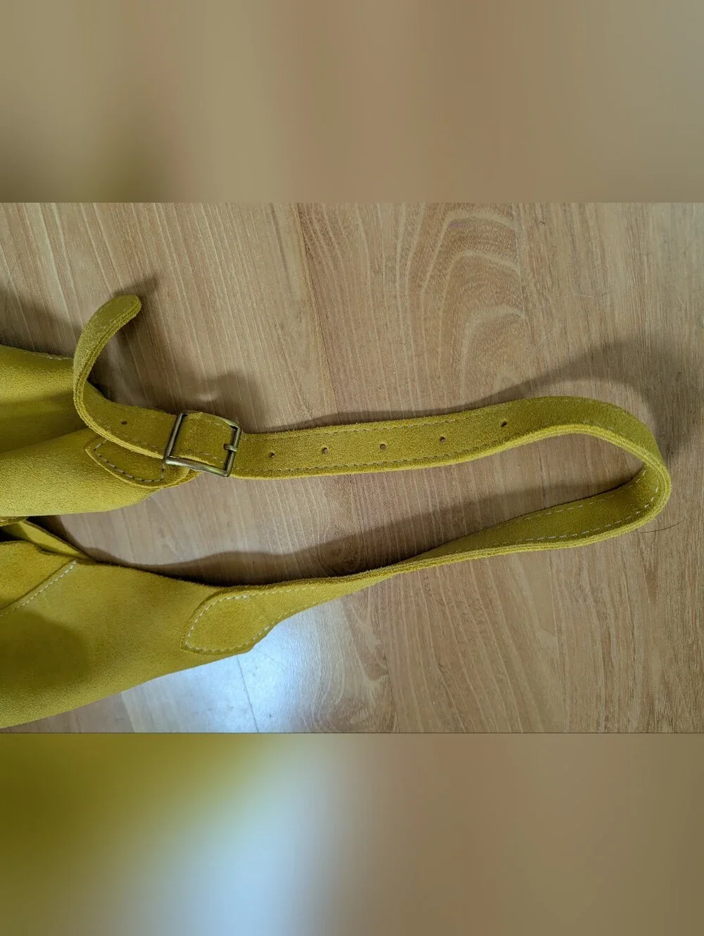 Portland Leather Goods Yellow Suede Hobo Bag Slouchy Crossbody